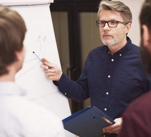 Mature business man at work