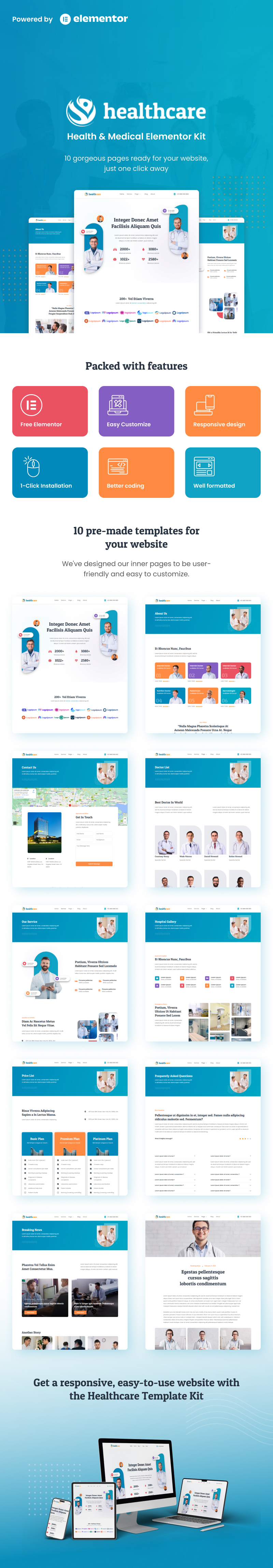 Healthcare - Health & Medical Elementor Template Kit